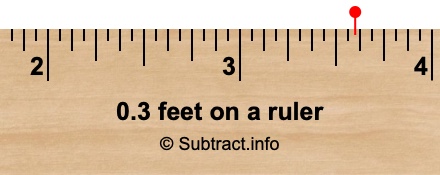 0.3 feet on a ruler 0.3 feet on a ruler
