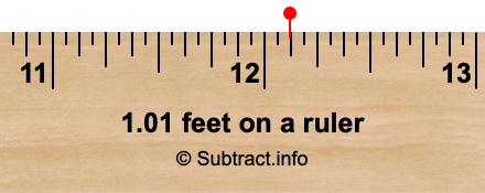 1.01 feet on a ruler 1.01 feet on a ruler