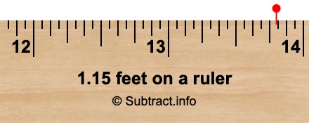 1.15 feet on a ruler