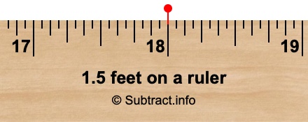 1.5 feet on a ruler