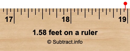 1.58 feet on a ruler