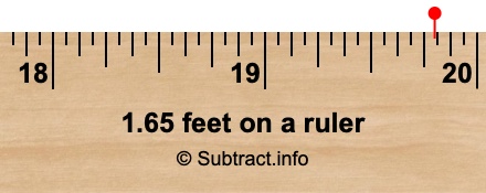 1.65 feet on a ruler