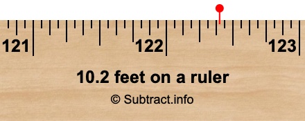 10.2 feet on a ruler