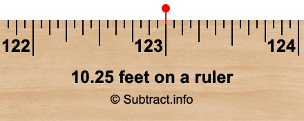 10.25 feet on a ruler