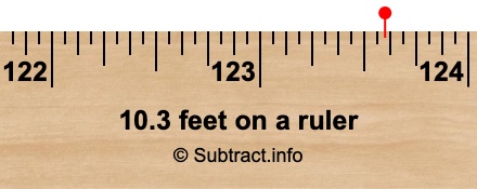 10.3 feet on a ruler