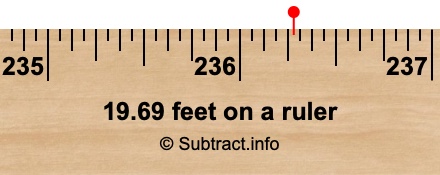 19.69 feet on a ruler 19.69 feet on a ruler