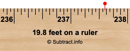 19.8 feet on a ruler