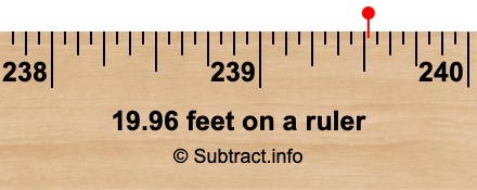 19.96 feet on a ruler 19.96 feet on a ruler