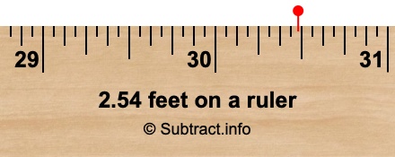 2.54 feet on a ruler