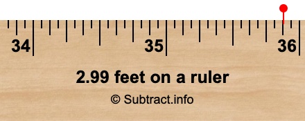 2.99 feet on a ruler