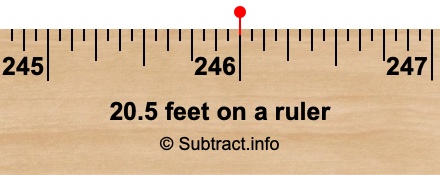 20.5 feet on a ruler