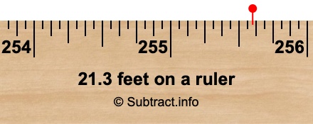 21.3 feet on a ruler