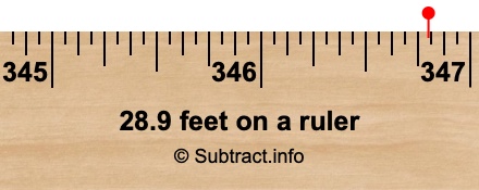 28.9 feet on a ruler