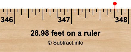 28.98 feet on a ruler