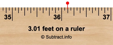 3.01 feet on a ruler