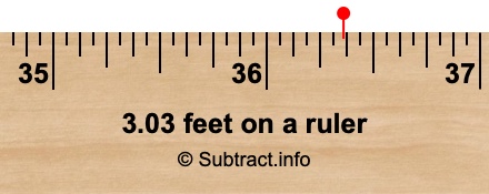 3.03 feet on a ruler