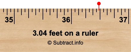 3.04 feet on a ruler