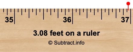 3.08 feet on a ruler