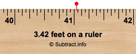 3.42 feet on a ruler