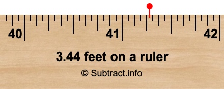 3.44 feet on a ruler
