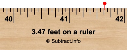 3.47 feet on a ruler