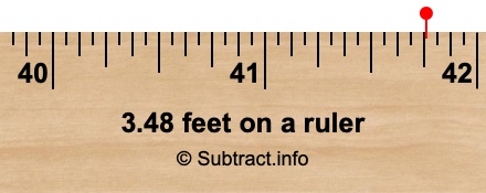 3.48 feet on a ruler