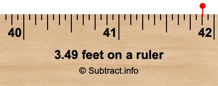 3.49 feet on a ruler