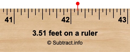 3.51 feet on a ruler