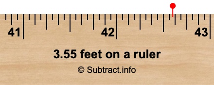 3.55 feet on a ruler