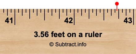 3.56 feet on a ruler