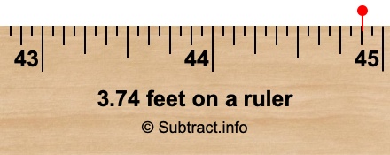 3.74 feet on a ruler