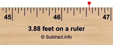 3.88 feet on a ruler