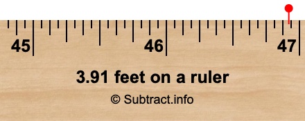 3.91 feet on a ruler