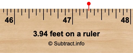 3.94 feet on a ruler