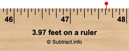 3.97 feet on a ruler