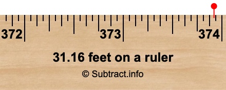31.16 feet on a ruler