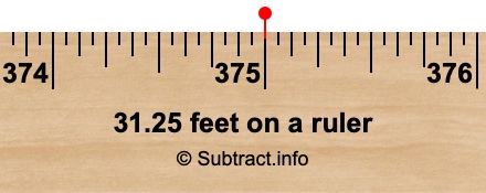 31.25 feet on a ruler