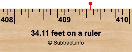34.11 feet on a ruler 34.11 feet on a ruler