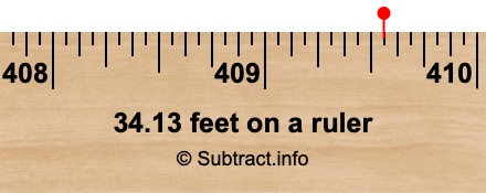 34.13 feet on a ruler
