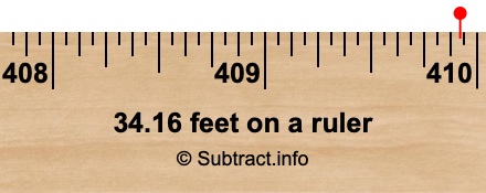 34.16 feet on a ruler