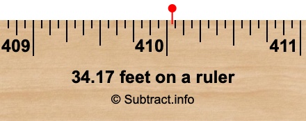 34.17 feet on a ruler