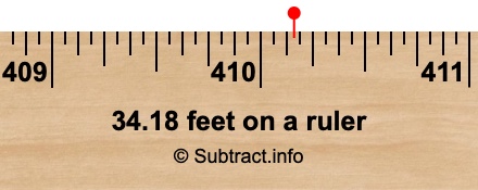 34.18 feet on a ruler