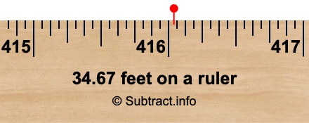 34.67 feet on a ruler