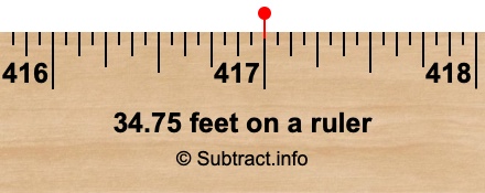 34.75 feet on a ruler