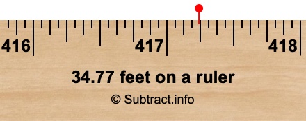 34.77 feet on a ruler
