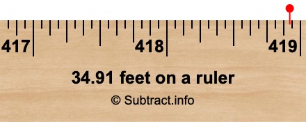 34.91 feet on a ruler