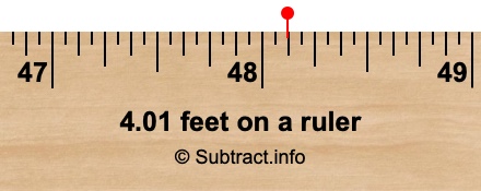 4.01 feet on a ruler