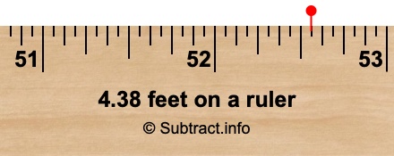 4.38 feet on a ruler