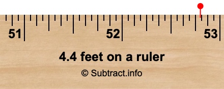 4.4 feet on a ruler