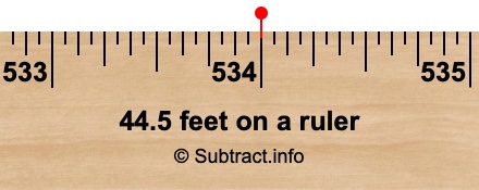 44.5 feet on a ruler 44.5 feet on a ruler